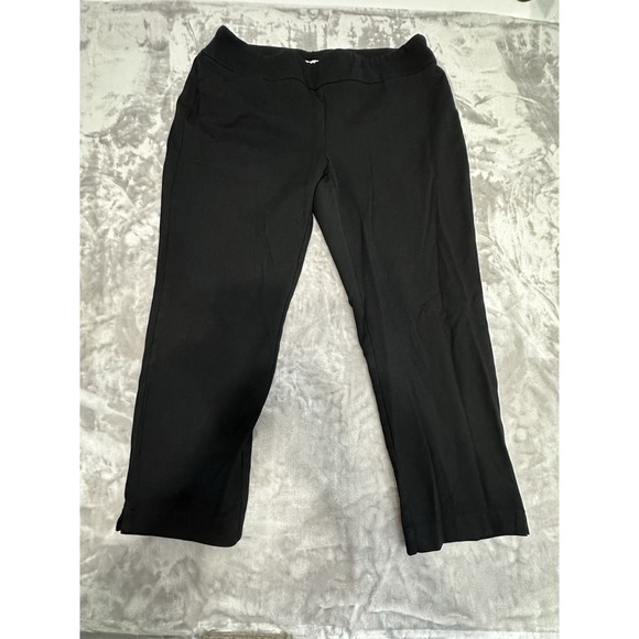Charter Club Cambridge Slim Trousers in Black Women's Size 18w 26"‎ Inseam EUC - Picture 1 of 6
